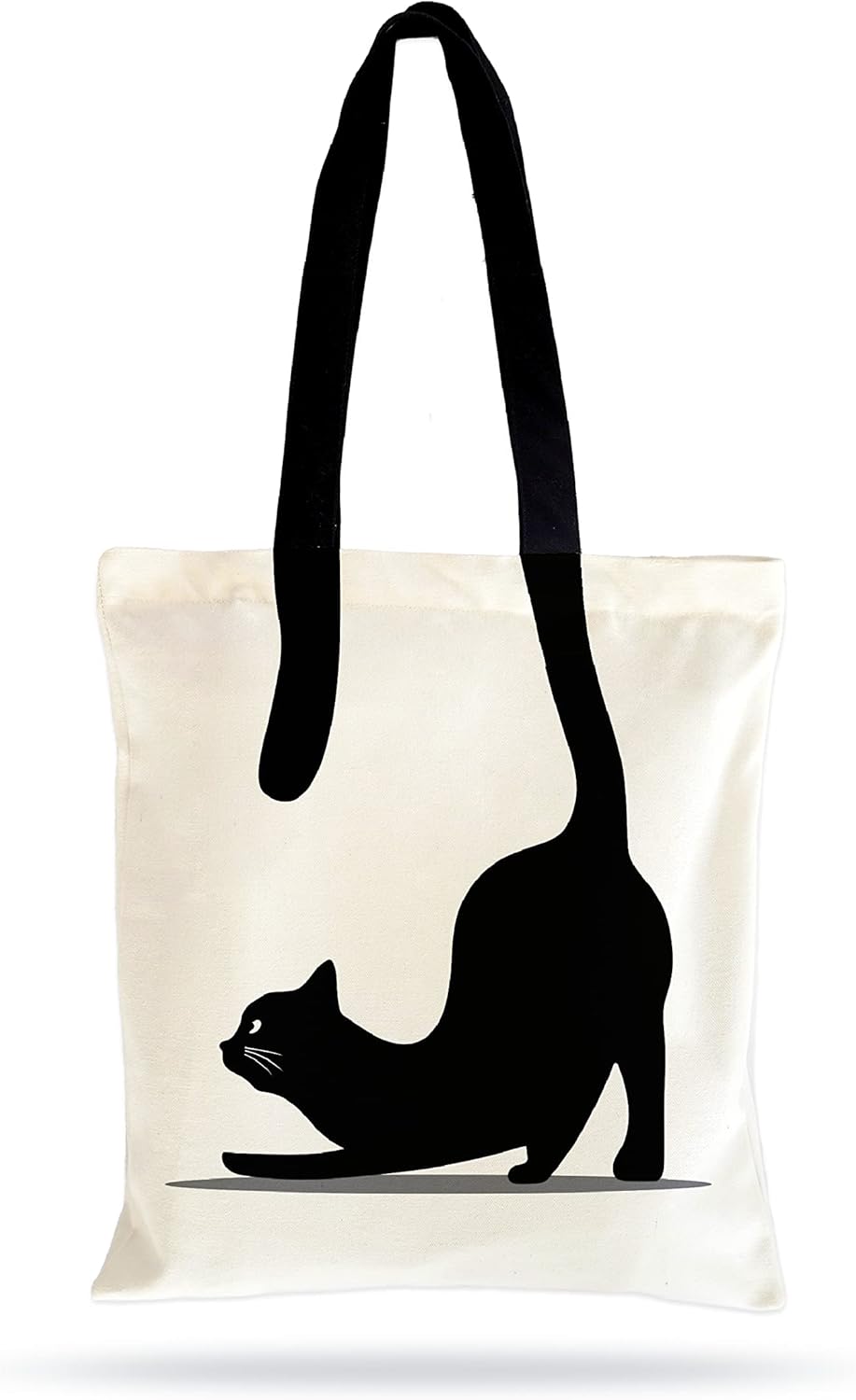 Diseño impreso de la bolsa de asas de algodón Silhoutte