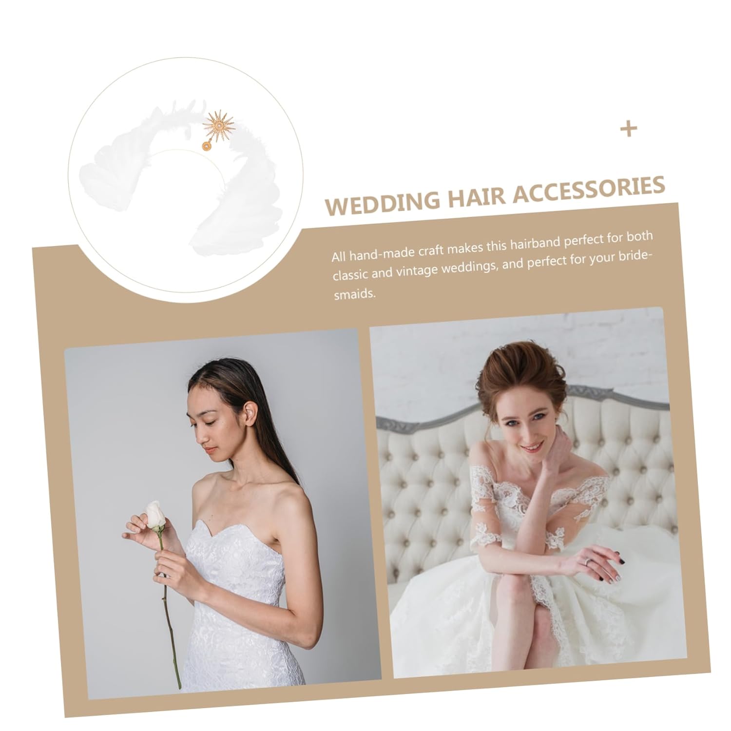 Abaodam 2 diademas de Nuestra Señora, accesorios para la cabeza de boda, accesorios para mujer, tocado de Halloween para mujer, tocado de Navidad,