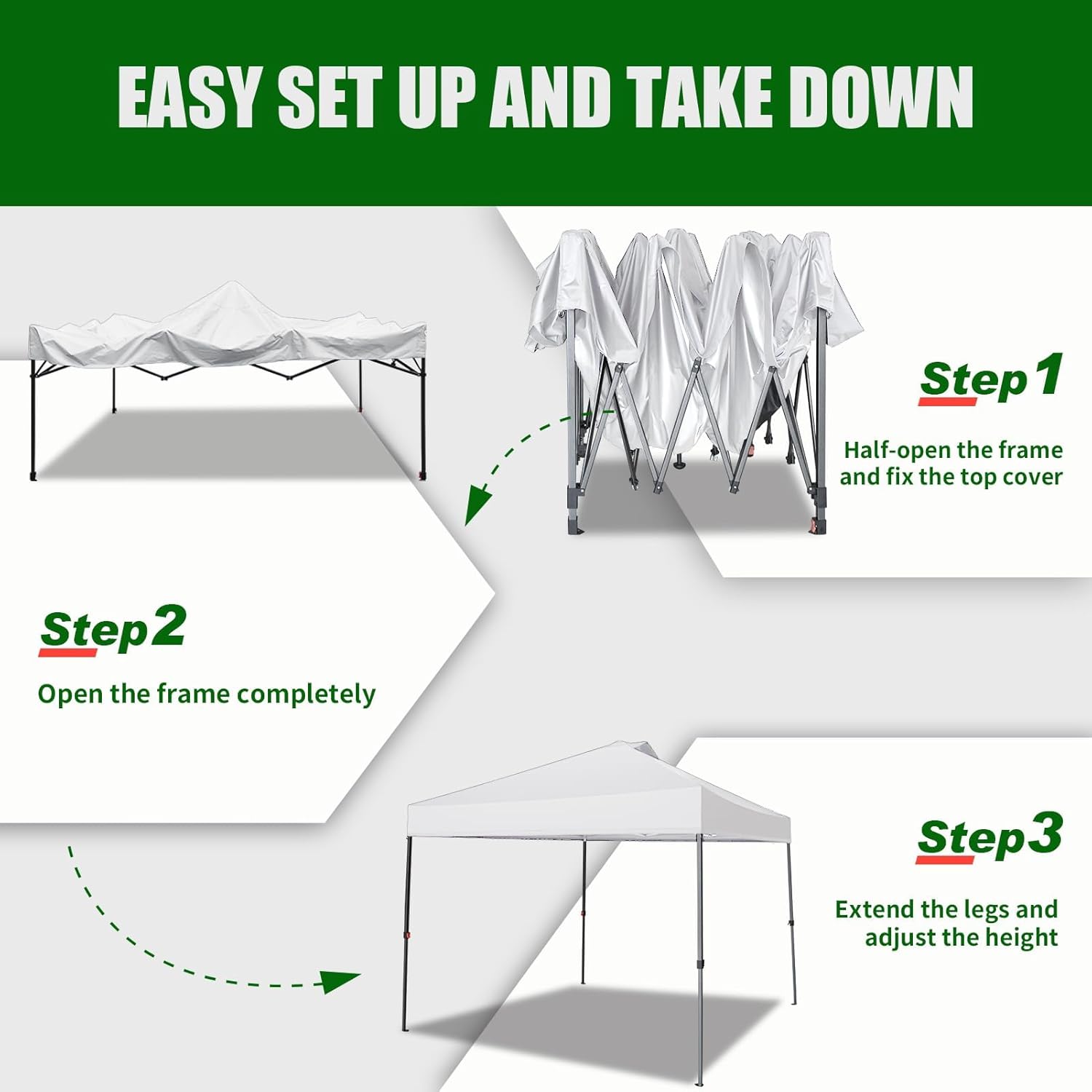 Eurmax Smart – Toldo desplegable de 10 x 10 pies para festivales al aire libre, portón trasero, eventos, tienda de artesanías toldo instantáneo con