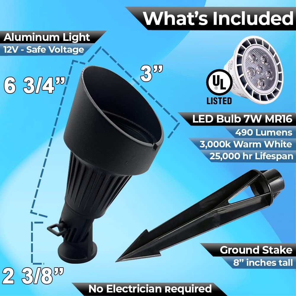 Focos LED para exteriores, 7 W, luz LED de paisaje 116  Luz de pared de metal de aluminio sólido, iluminación de seguridad, luces LED de patio para