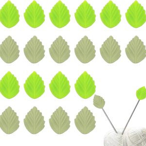 20 protectores de punto de aguja de tejer de punto, protectores de puntos de agujas de hojas, tapones de punto para agujas de tejer, suministros 20 protectores de punto de aguja de tejer de punto, protectores de puntos de agujas de hojas, tapones de punto para agujas de tejer, suministros