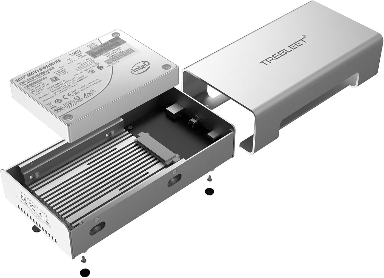 USB4 40Gbps Compatible con Thunderbolt 3 a U.2 NVMe SSD, hasta 3000 Mbs Tipo C a U.2 (SFF-8639) Adaptador PCIe, carcasa externa de aluminio de 2.5