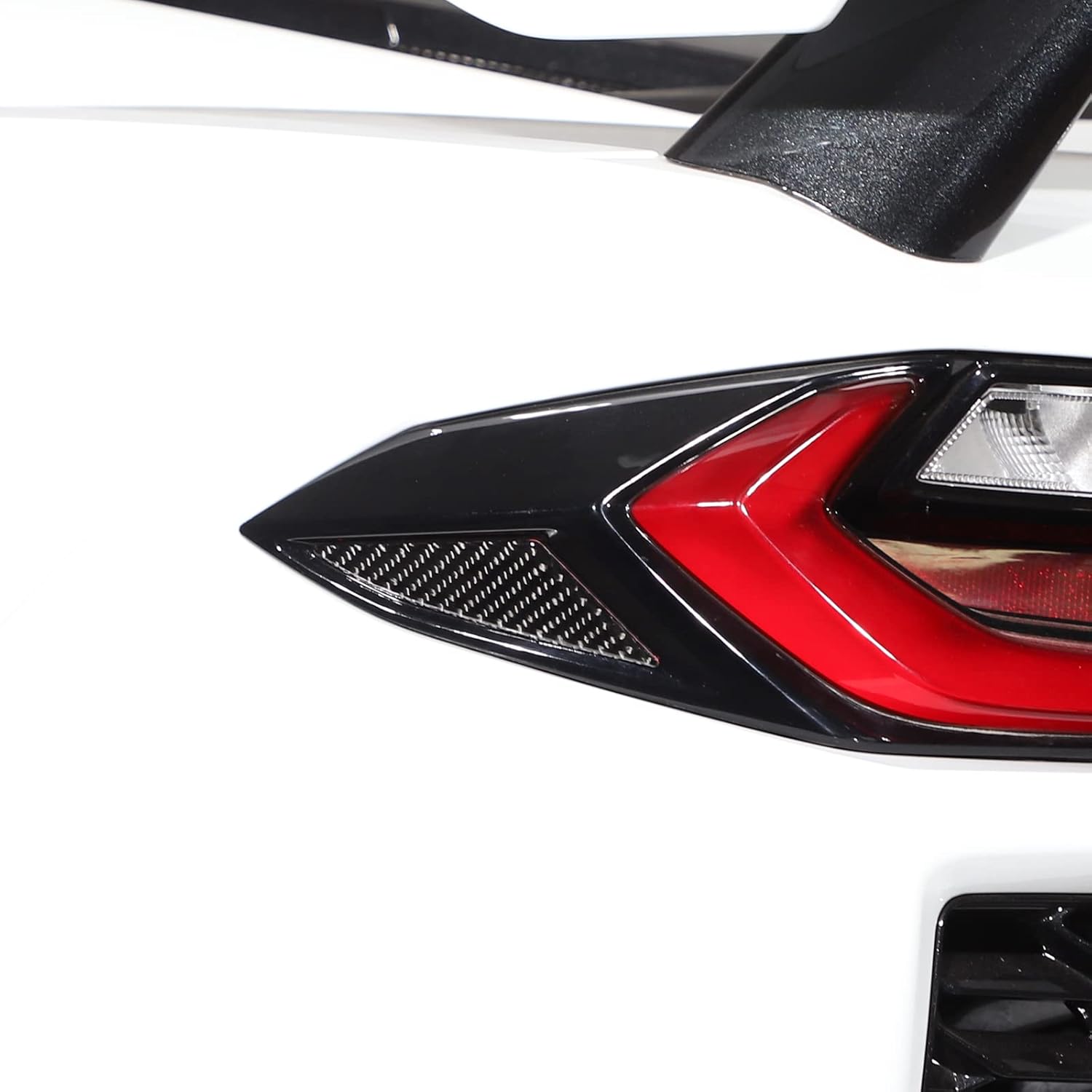 Adhesivo triangular de fibra de carbono real para luz trasera trasera compatible con Chevrolet Corvette C8 2020-2023, accesorios de moldura de
