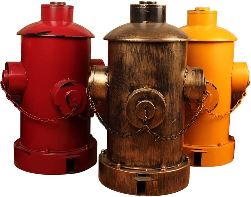 TISTIK Bote de basura Industrial Wind Trash Can Creative Iron Art Pedal Fire Hydrant Trash Can 36 * 59cm Individuality Vintage Garbage Can Paper
