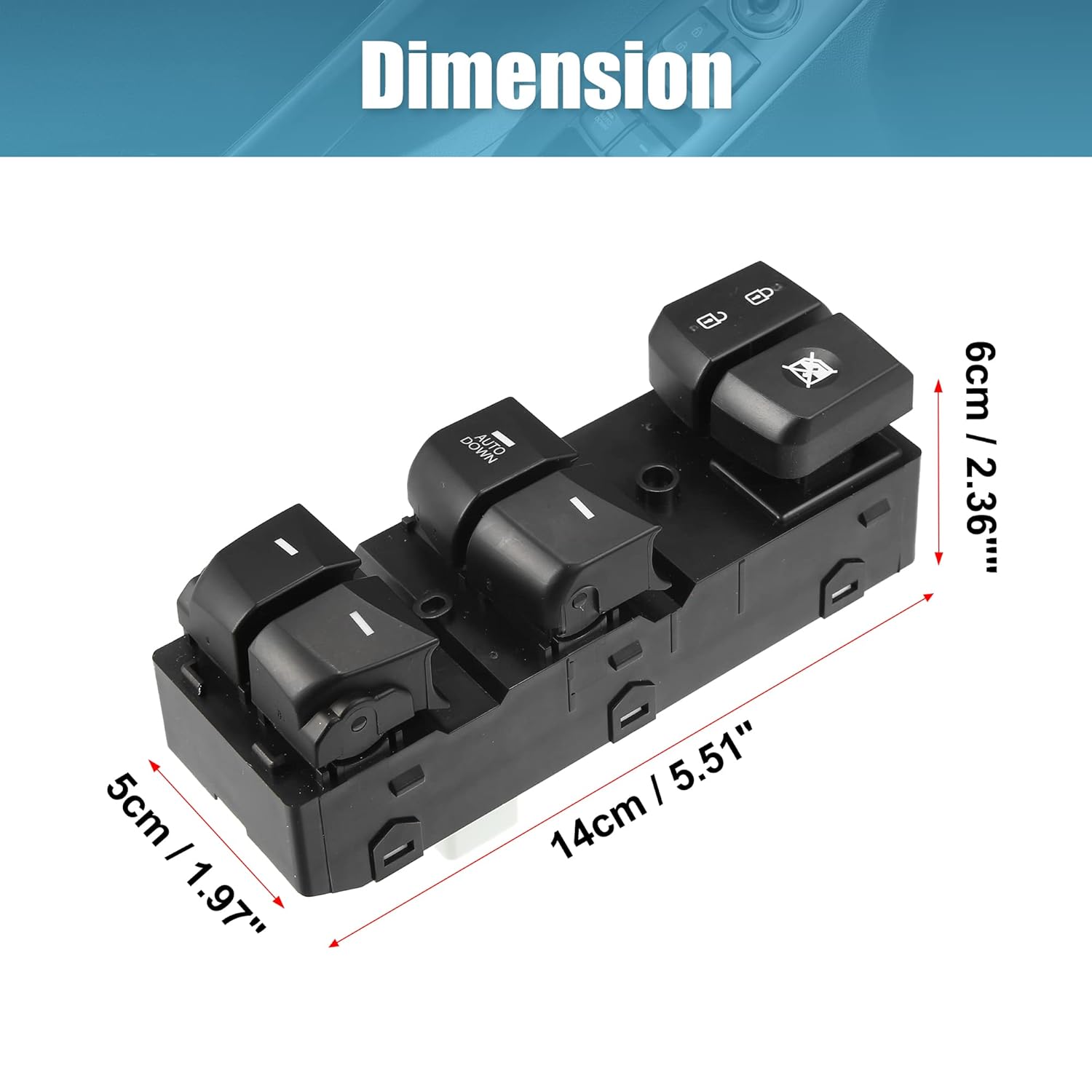 X AUTOHAUX Interruptor de ventana de puerta principal para Hyundai Elantra 2011 2012 2013 2014 2015 93570-3X000 lado izquierdo del conductor