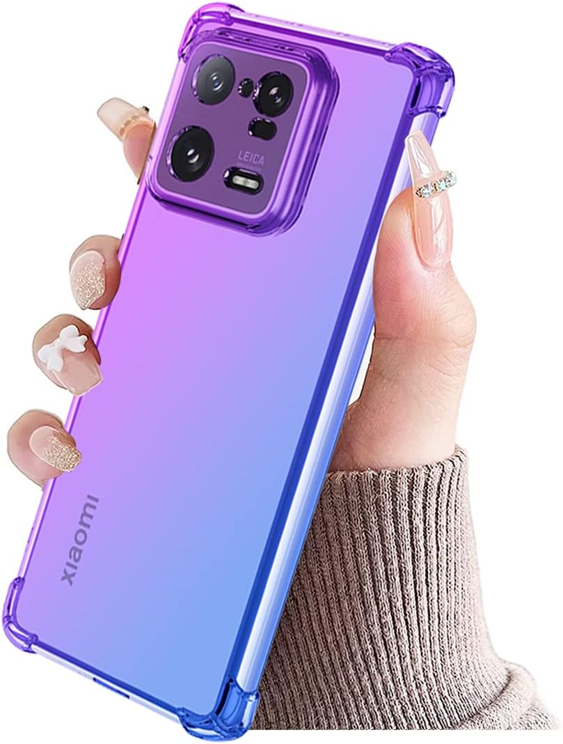 KOARWVC Funda para Xiaomi 13 Pro 5G, caja transparente gradiente delgado anti arañazos TPU a prueba de golpes funda protectora para teléfono para
