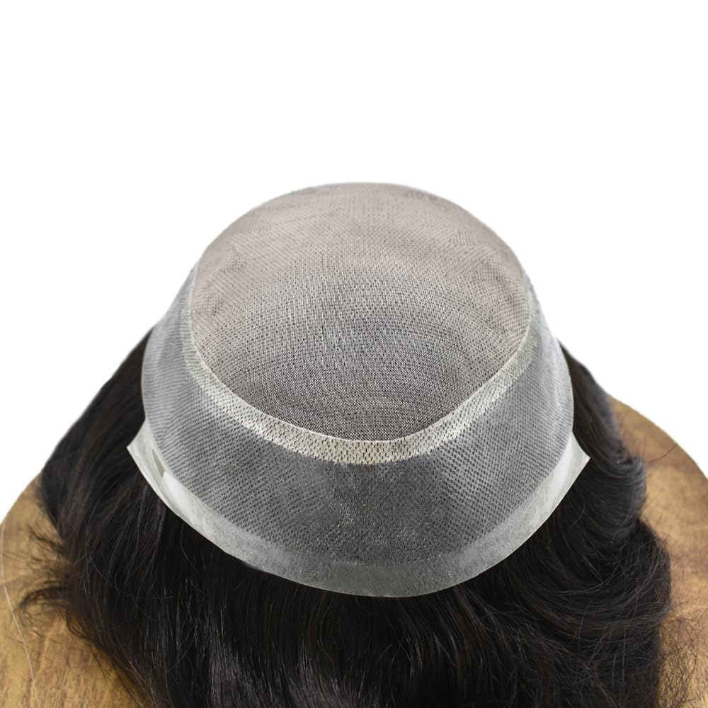Pieza de cabello humano real para hombre, sistema de reemplazo de unidades de cabello para hombres, piezas de cabello duradero, tupé para hombres,