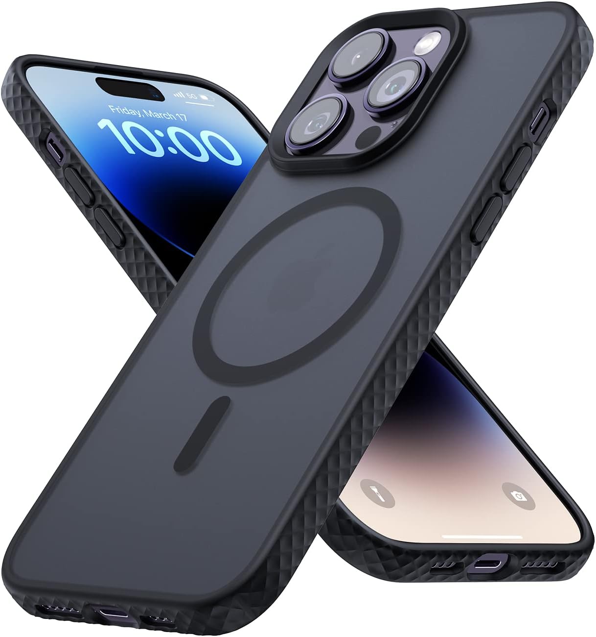 Lamicall Funda magnética para iPhone 14 Pro, funda magnética, compatible con Magsafe, borde antideslizante bolsa de aire de grado militar a prueba