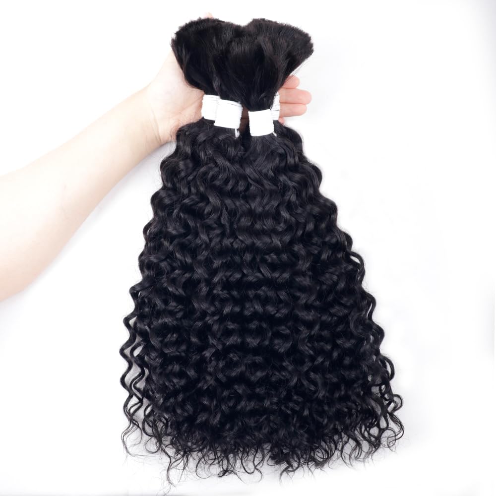 Nvnvdij Cabello liso a granel para trenzar, 3.53 oz por paquete, extensiones sin trama, 100% cabello humano Remy natural a granel (14 pulgadas,