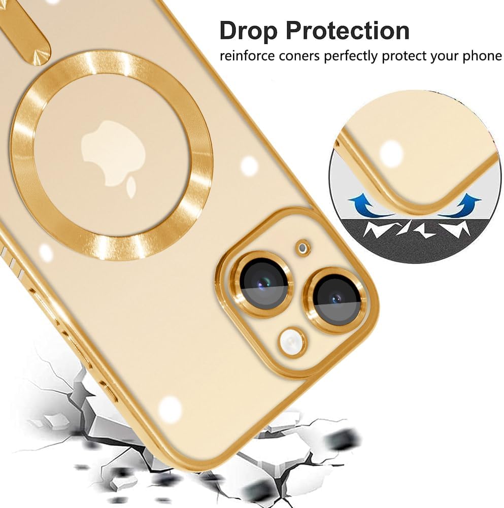 KANGHAR Funda magnética transparente diseñada para iPhone 15, para mujeres y hombres, protector completo de cámara, anti-amarillamiento, a prueba de