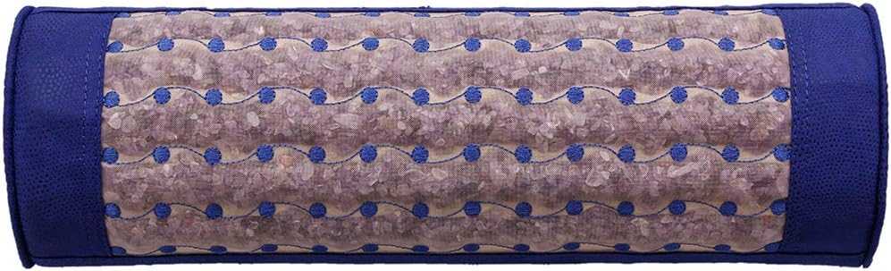 GemsMat – Capri – Almohada natural 100% de piedra amatista 16 pulgadas de largo x 5 pulgadas de ancho x 3 pulgadas de alto (firme) Mat Cuello de