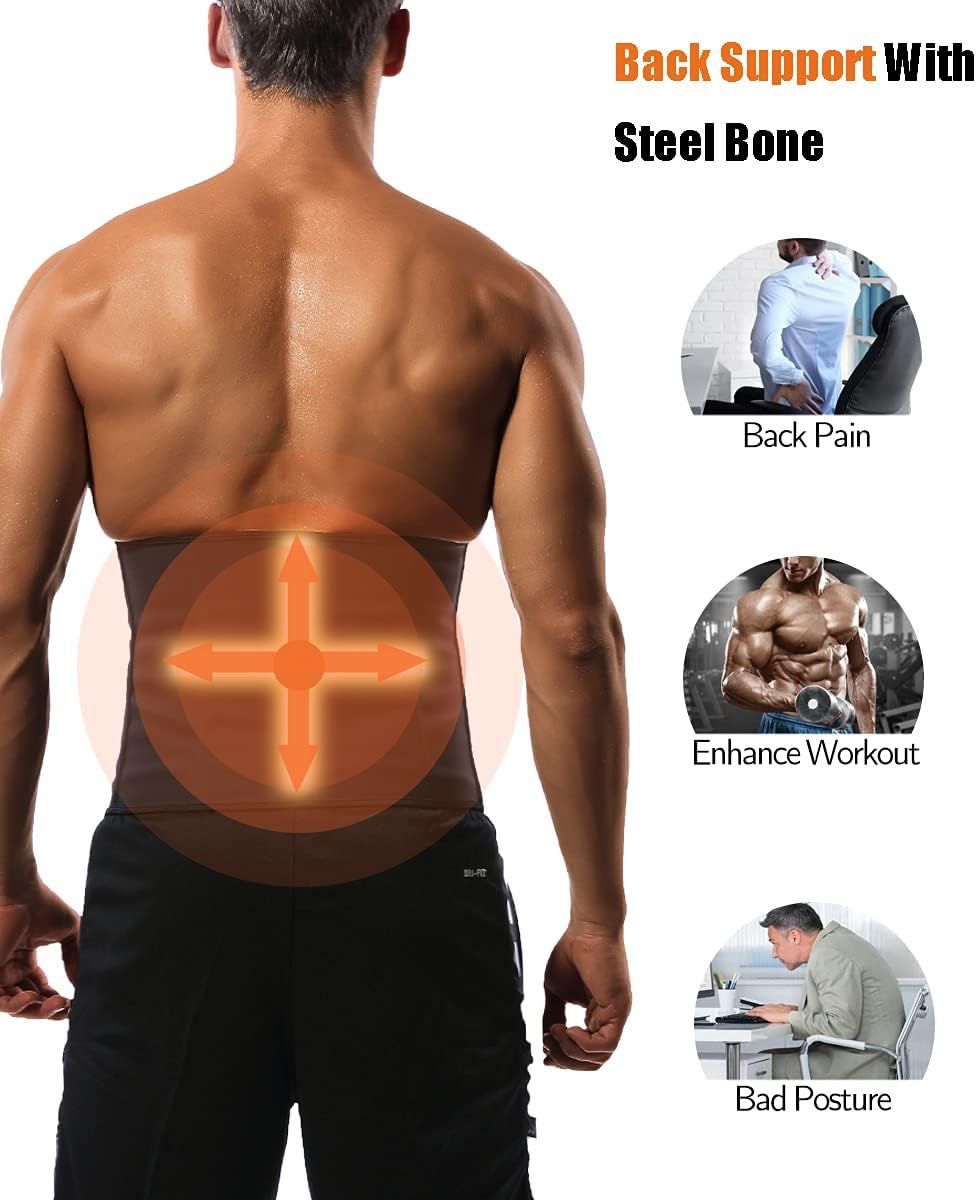 GainKee 100% látex hombres cintura entrenador corsés con hueso de acero sudor cinturón sauna traje para fitness cuerpo shaper