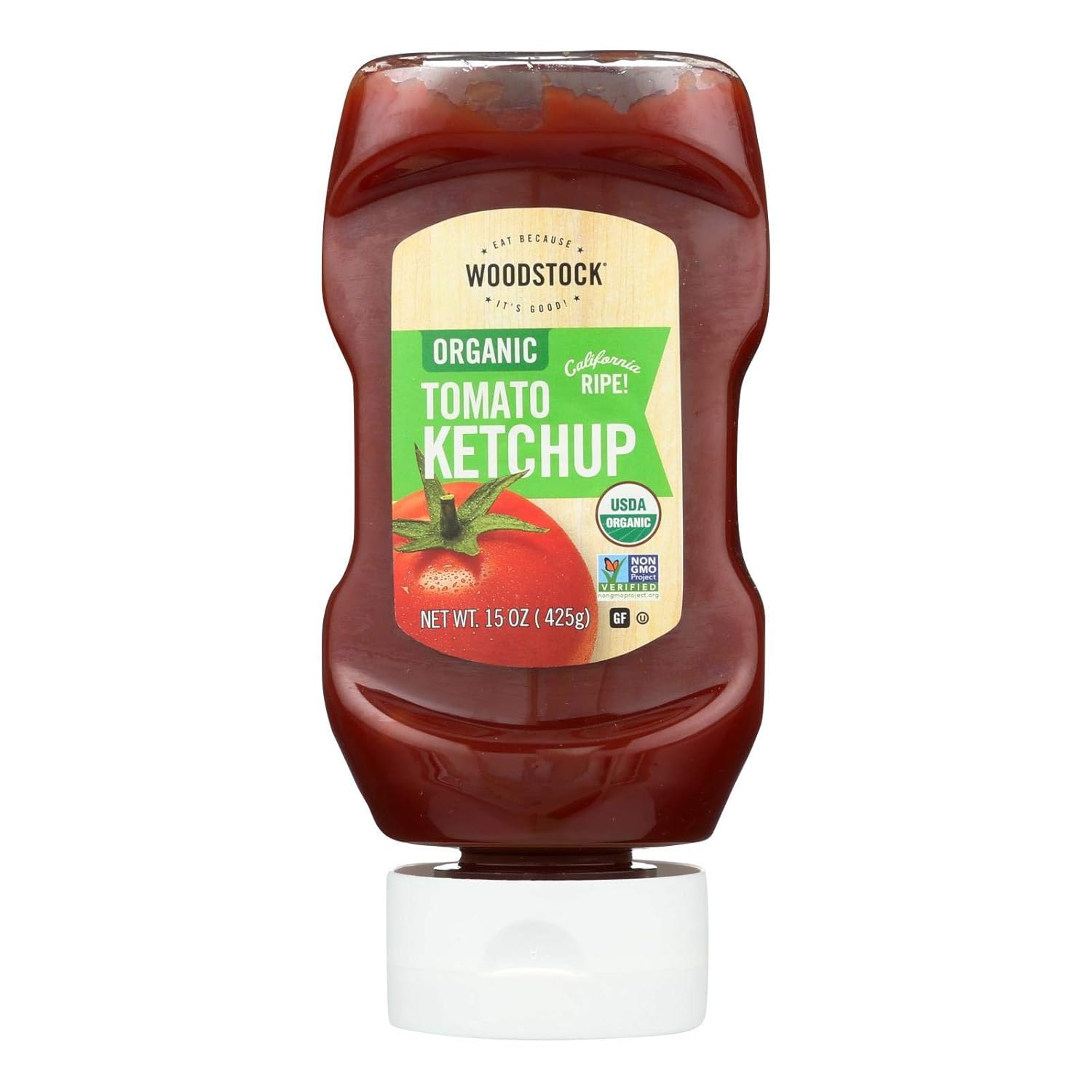 Woodstock Ketchup de tomate orgánico – Caja de 16 – 15 oz.