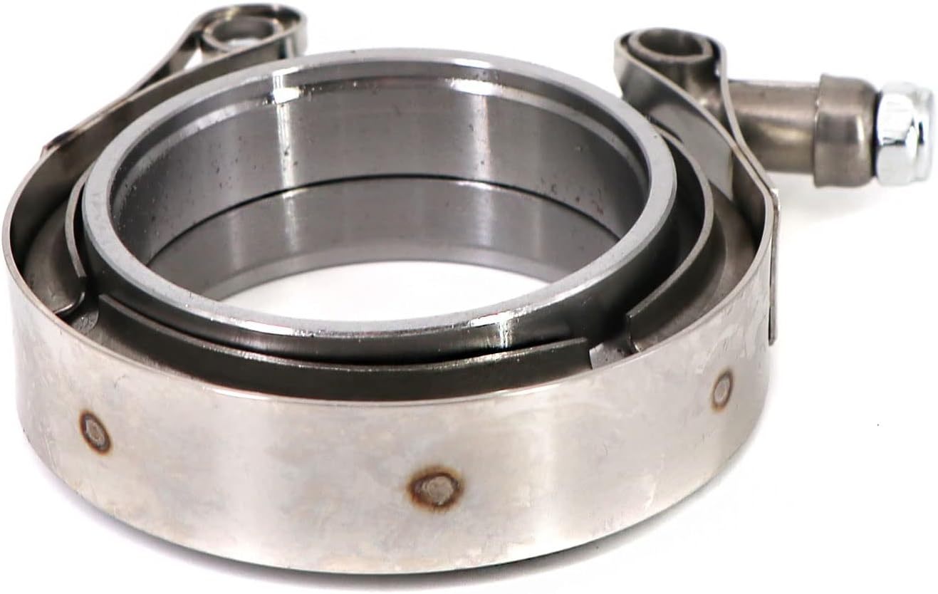 Abrazadera de perno de banda en V de acero inoxidable de 2.5 pulgadas con 2 piezas de bridas macho hembra kit para tubos de escape Turbo