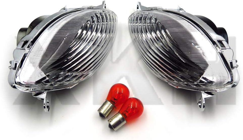 XKH – Señales de giro para motocicleta compatibles con Suzuki Hayabusa Gsxr1300 R 1999, 2003, 2004, 2005, 2006, 2007, transparente B00Y7CDUA4