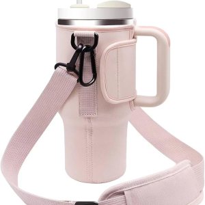 Bolsa de transporte para botella de agua Stanley de 40 onzas con asa, accesorios de copa Stanley con correa ajustable para el hombro, cubierta de Bolsa de transporte para botella de agua Stanley de 40 onzas con asa, accesorios de copa Stanley con correa ajustable para el hombro, cubierta de
