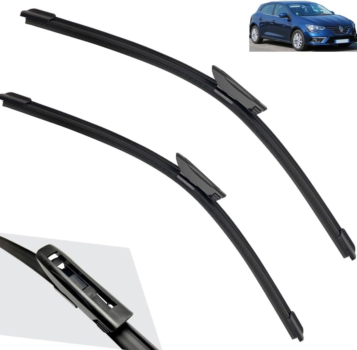 Escobillas de limpiaparabrisas delantero compatibles con Renault Megane 4 MK2 2016-2023 parabrisas parabrisas ventana coche lluvia cepillos 24