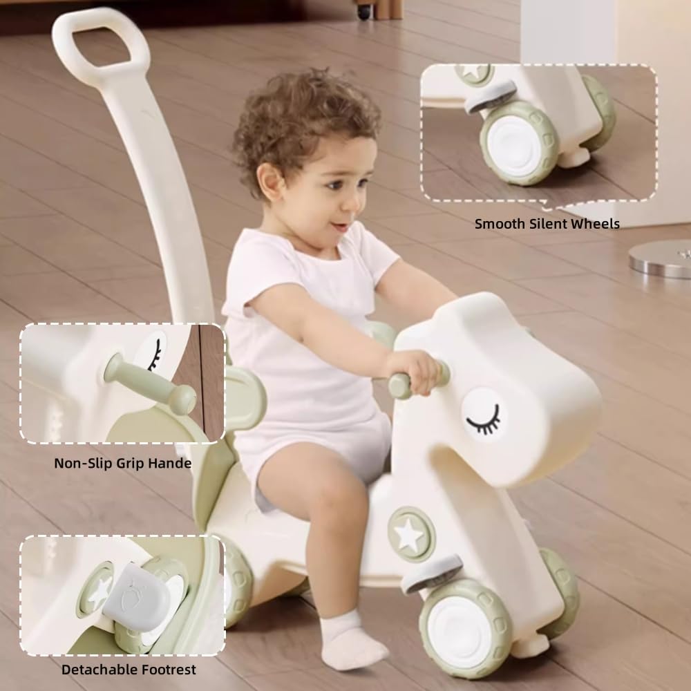 Juguete de paseo en bicicleta de equilibrio de caballo mecedora 4 en 1 para niños pequeños 1-3 juguete mecedora para bebé caballo mecedora para