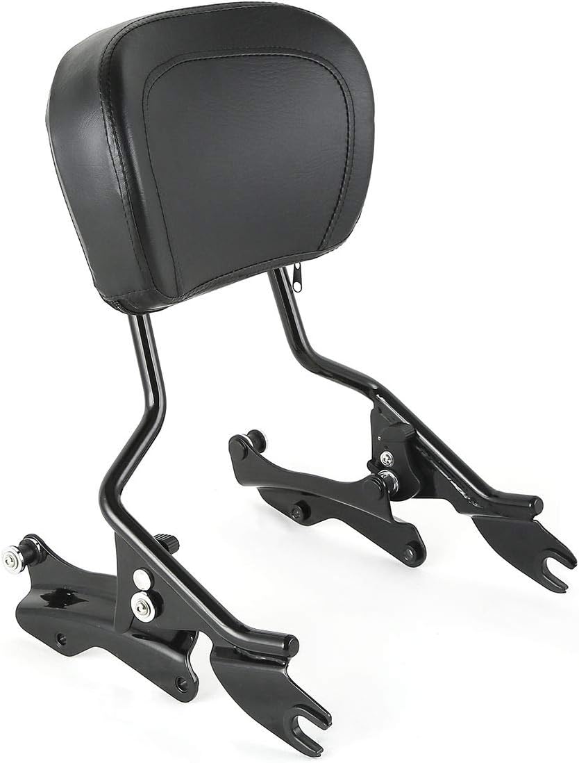 Respaldo desmontable TCMT para pasajero con portaequipajes y kit de accesorios de acoplamiento de 4 puntos para Harley Touring 2009-2020