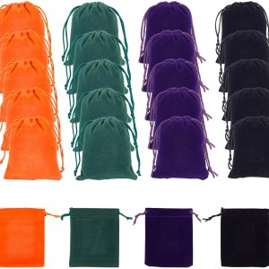 BENECREAT 24 bolsas de regalo de terciopelo de Halloween de 4 colores, bolsas de terciopelo con cordón, bolsas de regalo de joyería para joyas, BENECREAT 24 bolsas de regalo de terciopelo de Halloween de 4 colores, bolsas de terciopelo con cordón, bolsas de regalo de joyería para joyas,