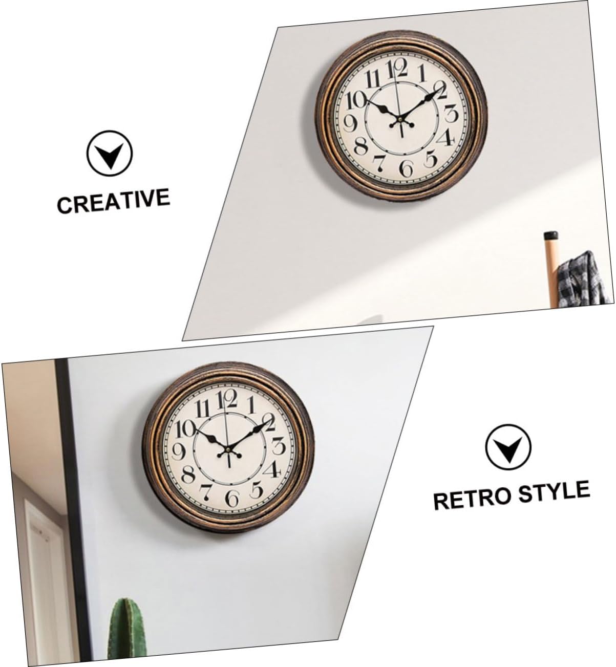 Wall Clock Retro Clock Quartz Clock Digital Clock Office Decor Clock for Office Rustic Decor Fashion Clock Candle Extinguisher Clip Reloj De Pared