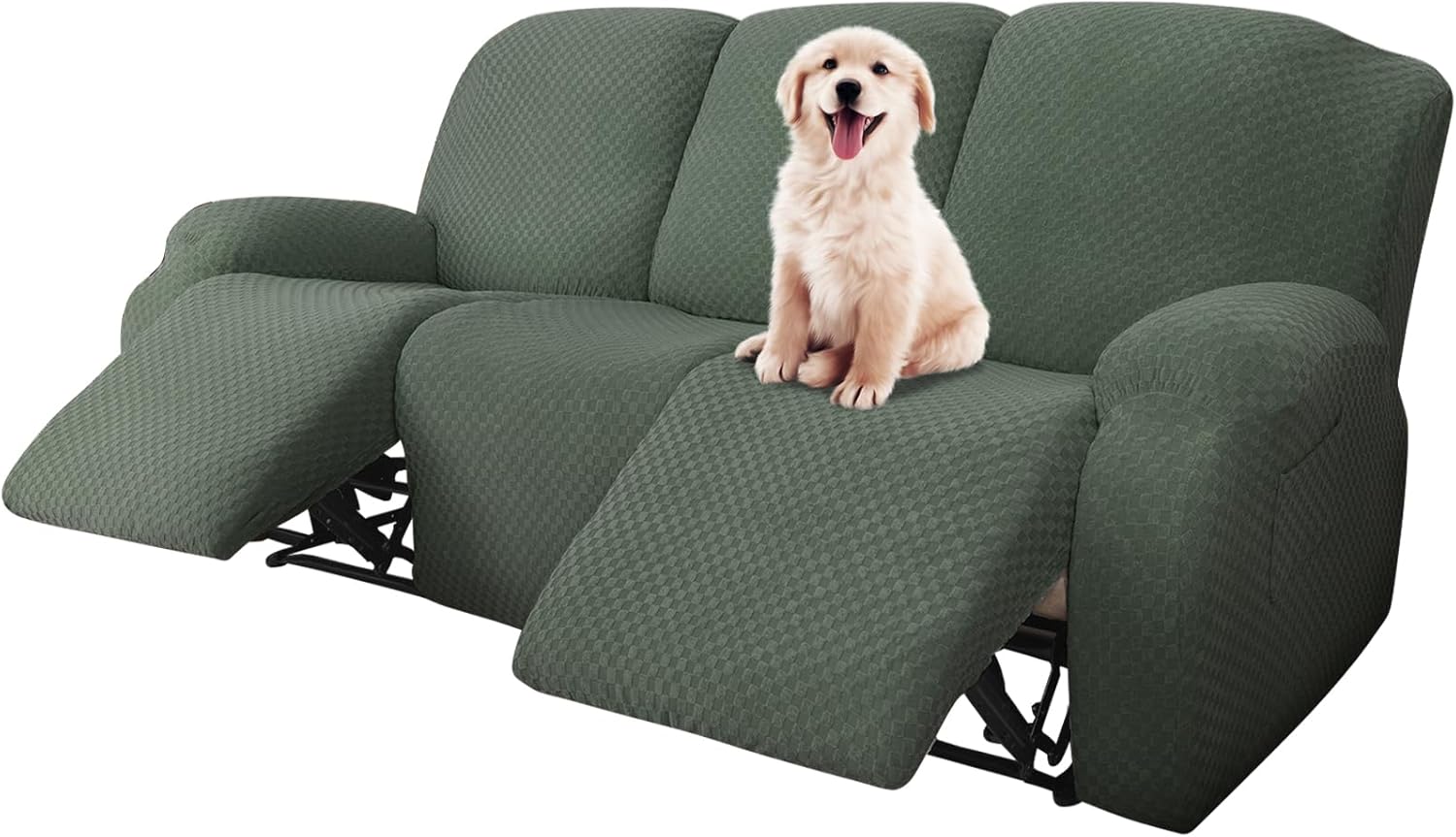 Lydevo Fundas elásticas para sofá reclinable, 8 piezas, fundas para sillas reclinables grandes, fundas para sofá reclinable de 3 asientos, lavable,