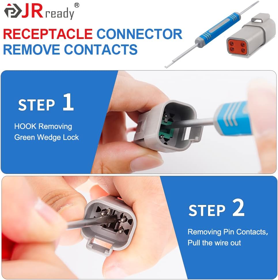 JRready DRK-RT1B Deutsch Herramienta de extracción de pasadores, herramienta de extracción de contactoWedgelock de clavija, adecuada para conectores
