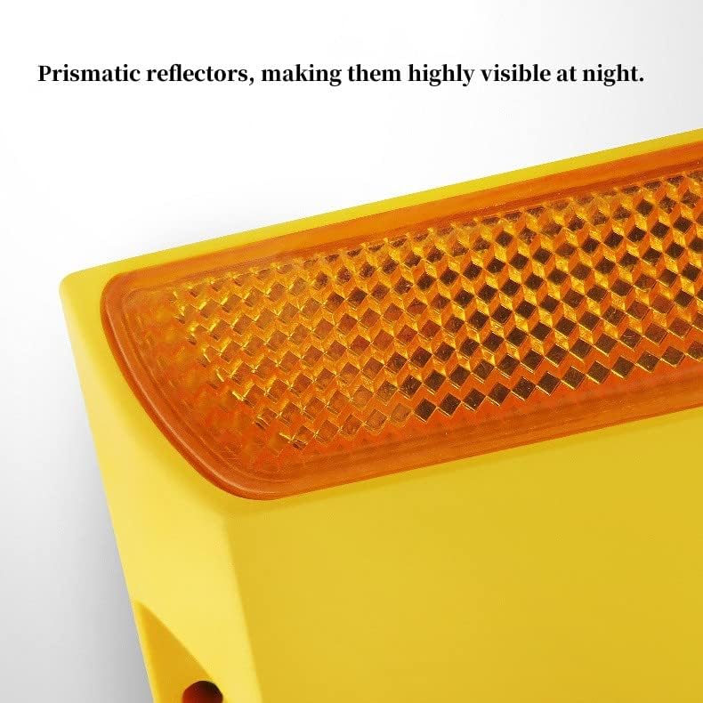 Paquete de 10 marcadores reflectores de carretera, reflectores de carretera de 4 x 4 pulgadas, marcadores reflectantes de doble cara para pavimento