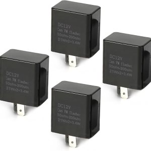 ZBGUN 4 relés intermitentes de 2 pines para automóvil, LED de 12 V de velocidad ajustable, señal de giro súper intermitente, relé de advertencia de ZBGUN 4 relés intermitentes de 2 pines para automóvil, LED de 12 V de velocidad ajustable, señal de giro súper intermitente, relé de advertencia de