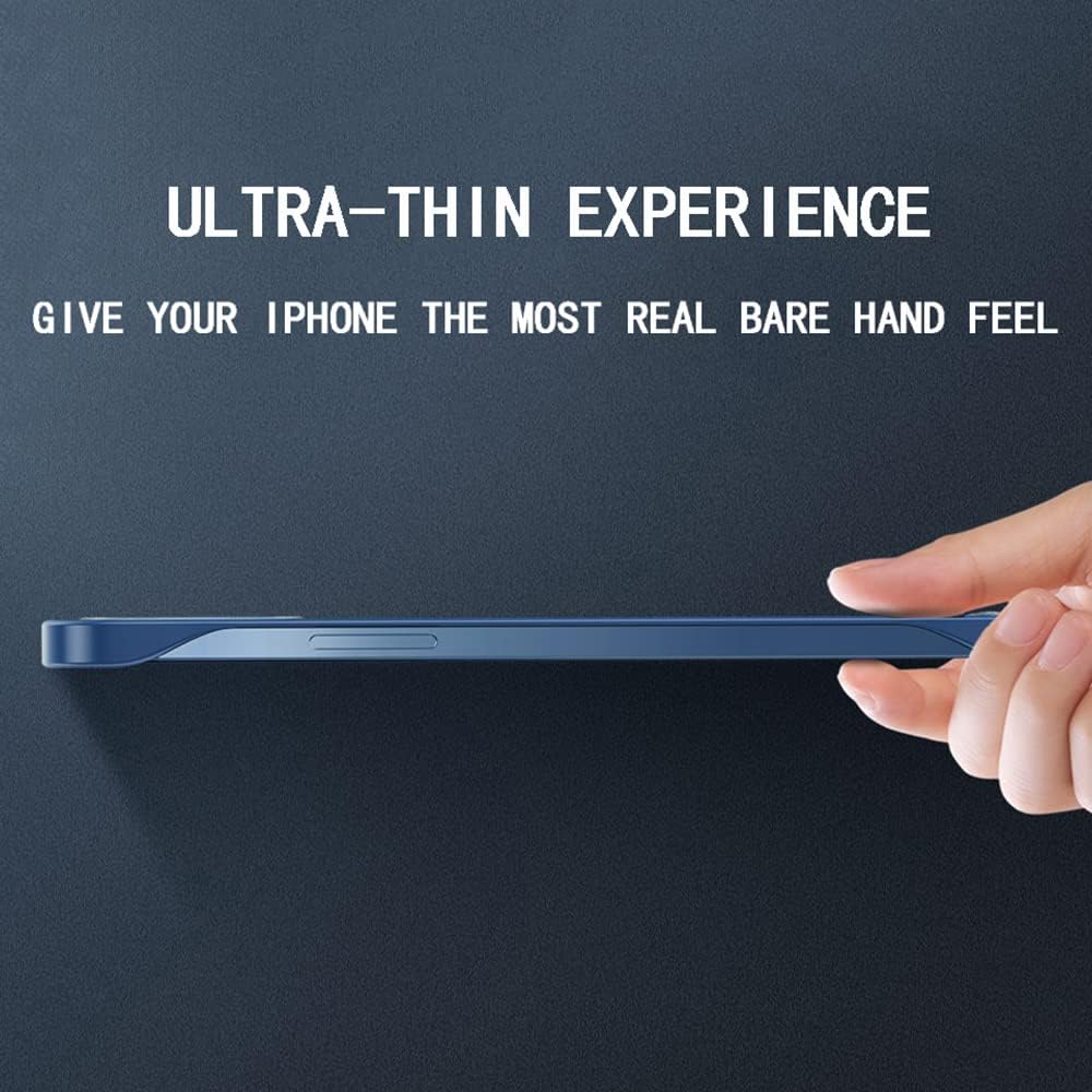 Omio – Funda magnética delgada para iPhone 15 Pro compatible con MagSafe, transparente mate, ultrafina, diseño sin marco, sin bordes con bucle para