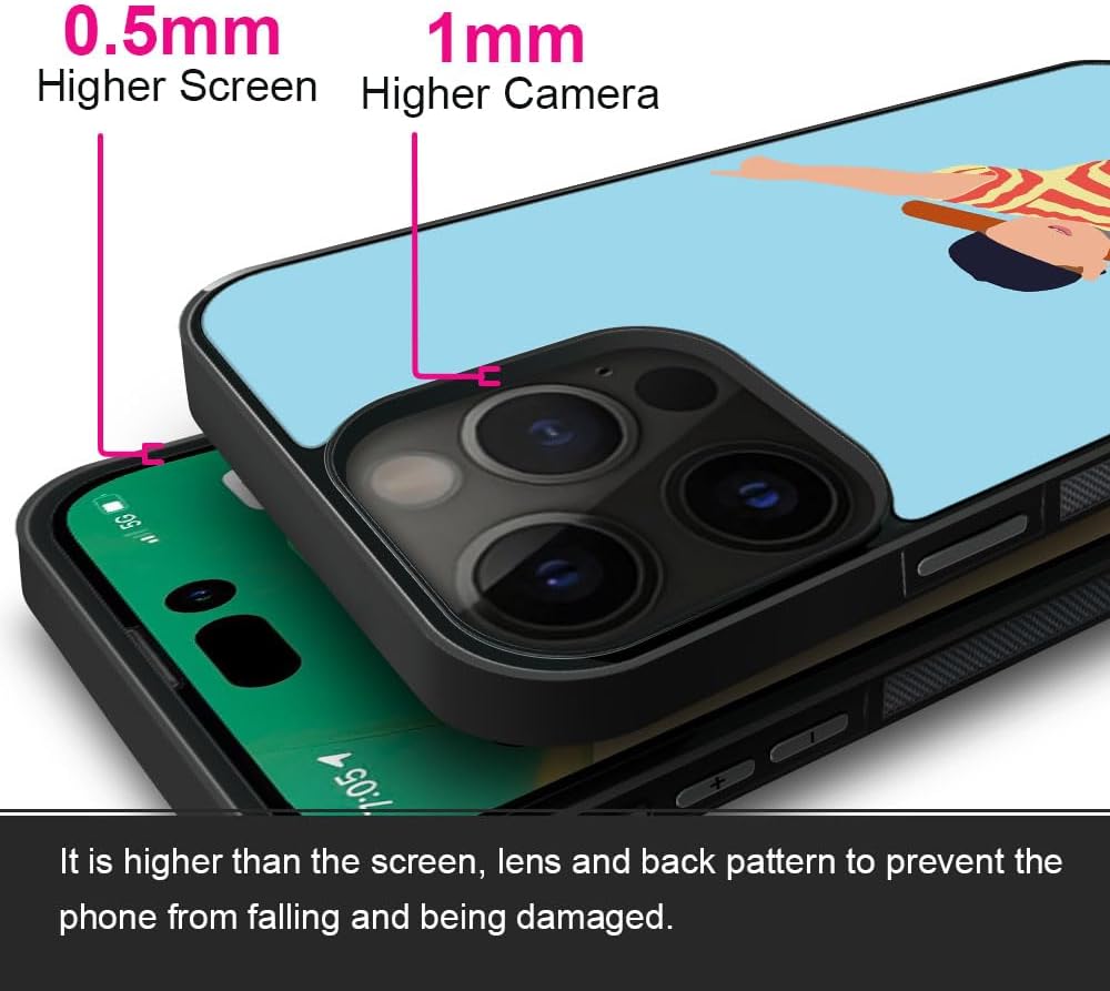 Funda compatible con iPhone 15, funda de béisbol con diseño de niño luchador de béisbol para iPhone 15, ultra protección, a prueba de golpes, de