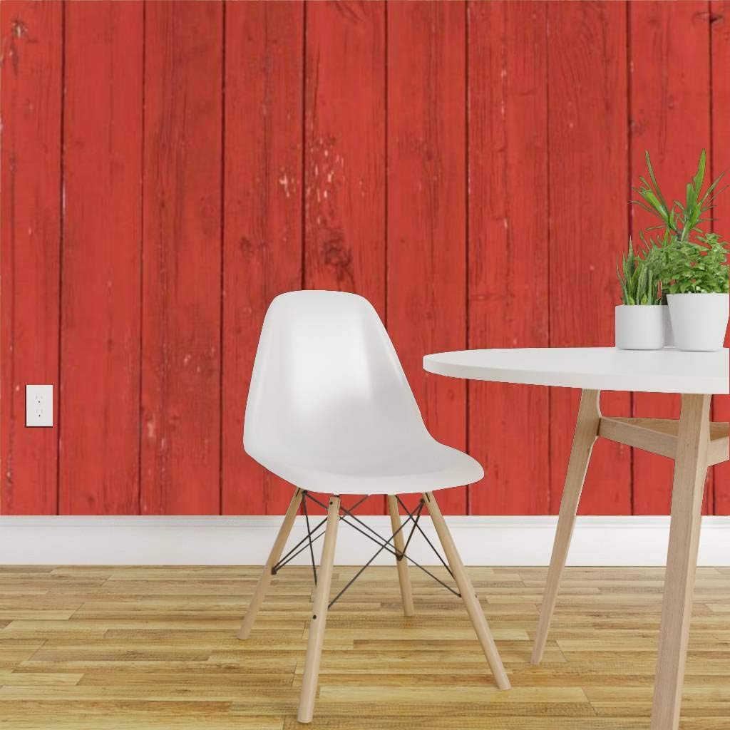 RECETHROWS Mural de pared vertical Oxblood rojo granero tableros y tablones fondo pelar y pegar, papel tapiz autoadhesivo, adhesivo de pared grande,