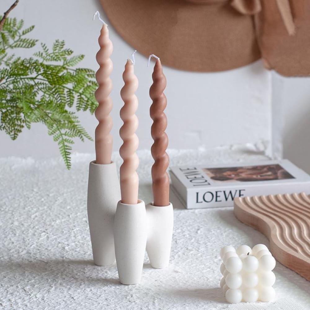 Candle Holders is Suitable for Modern Decoration of Dining Tables, Living Room Coffee Tables or Shelves,Boho Candlestick can accommodate Three 0.9
