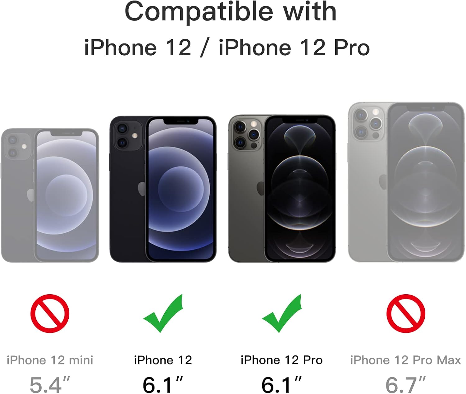JETech Funda mate para iPhone 1212 Pro de 6.1 pulgadas, a prueba de golpes, protección contra caídas de grado militar, cubierta trasera translúcida