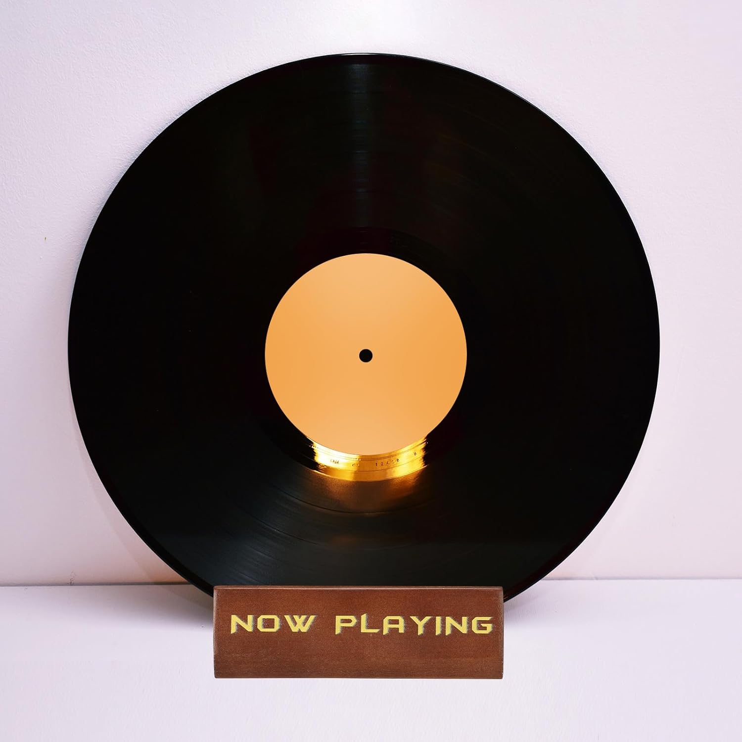 Yalikop Now Playing – Soporte para discos de vinilo, 2 piezas, soporte para discos de vinilo de madera, soporte de almacenamiento de discos