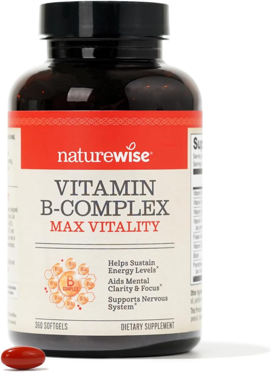 NatureWise Complejo de vitamina B para mujeres y hombres  con ácido fólico biotina B1 B2 B3 B6 B12  Apoya la energía celular y la claridad mental