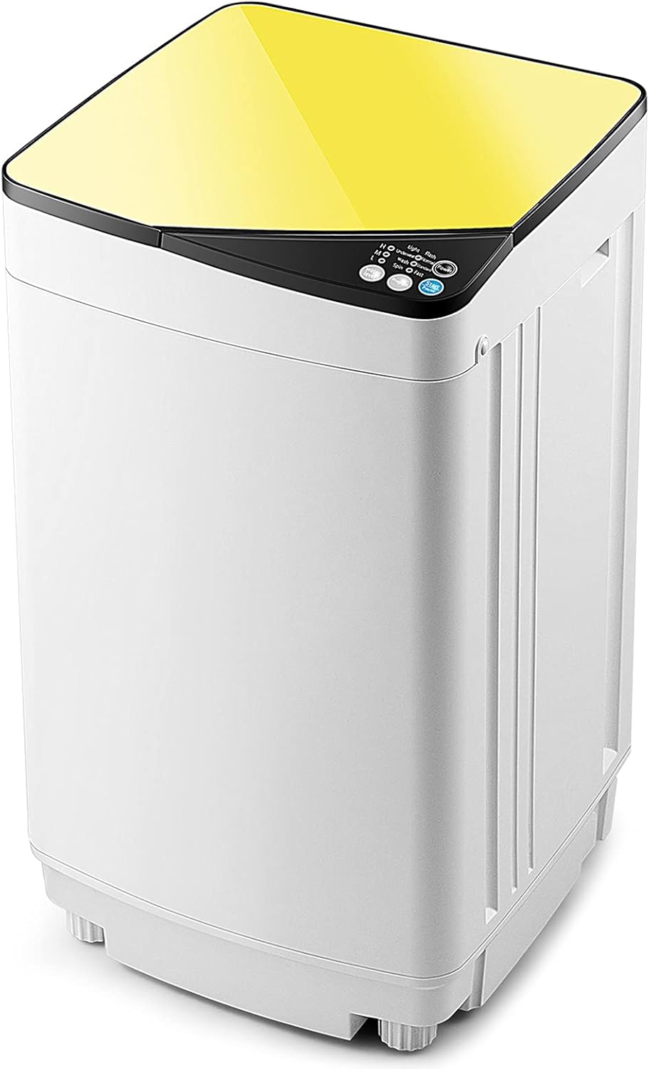 Casart – Lavadora portátil con capacidad de peso de 7.7 libras, lavadora y secadora completamente automática (amarillo y blanco)