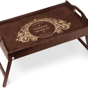 Maverton Mesa de cama para computadora portátil para ella, bandeja de cama personalizada para mujer, bandeja decorativa de madera para cumpleaños, Maverton Mesa de cama para computadora portátil para ella, bandeja de cama personalizada para mujer, bandeja decorativa de madera para cumpleaños,