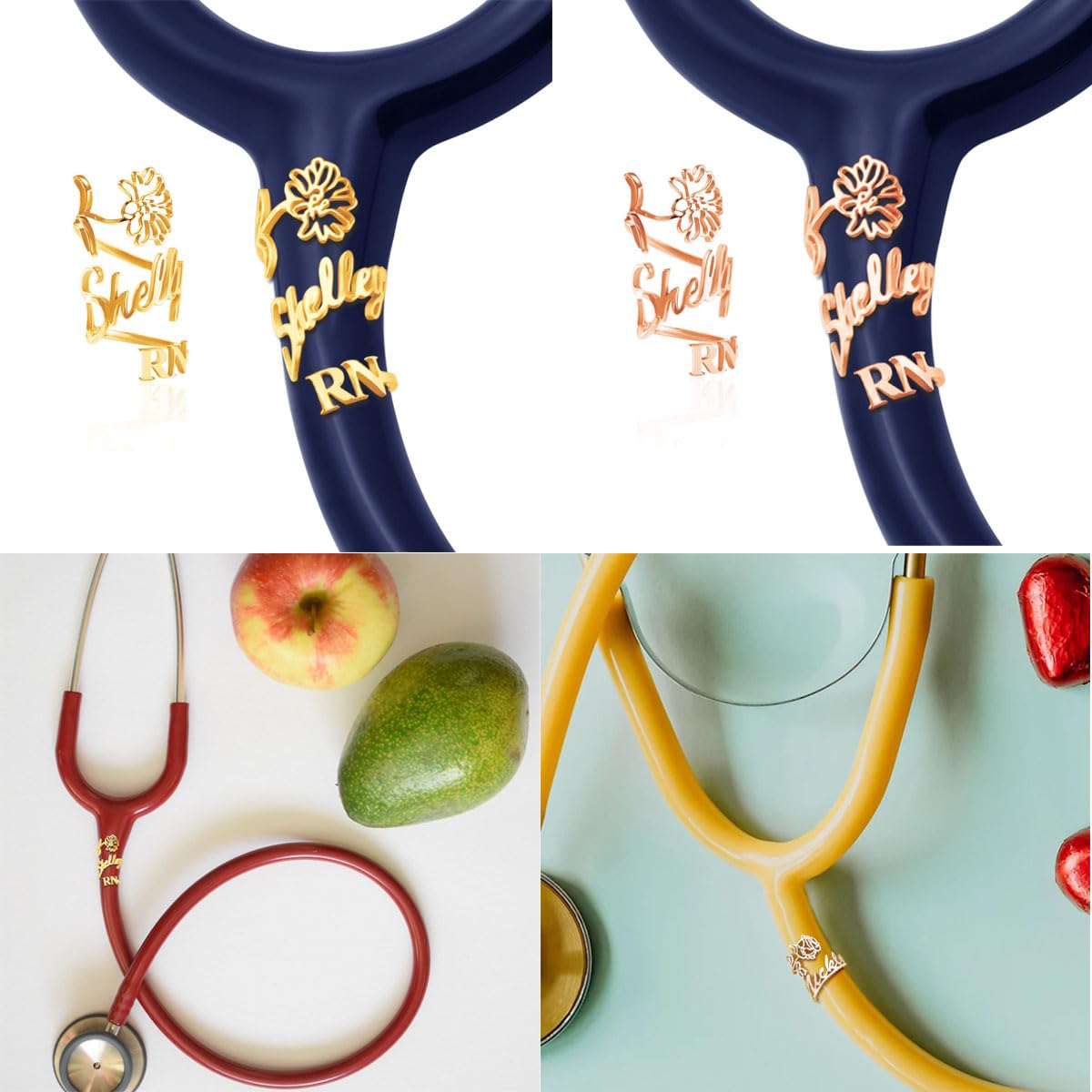 Etiqueta de nombre de estetoscopio personalizada, dijes de identificación de estetoscopio personalizados para enfermeras, médicos, asistentes
