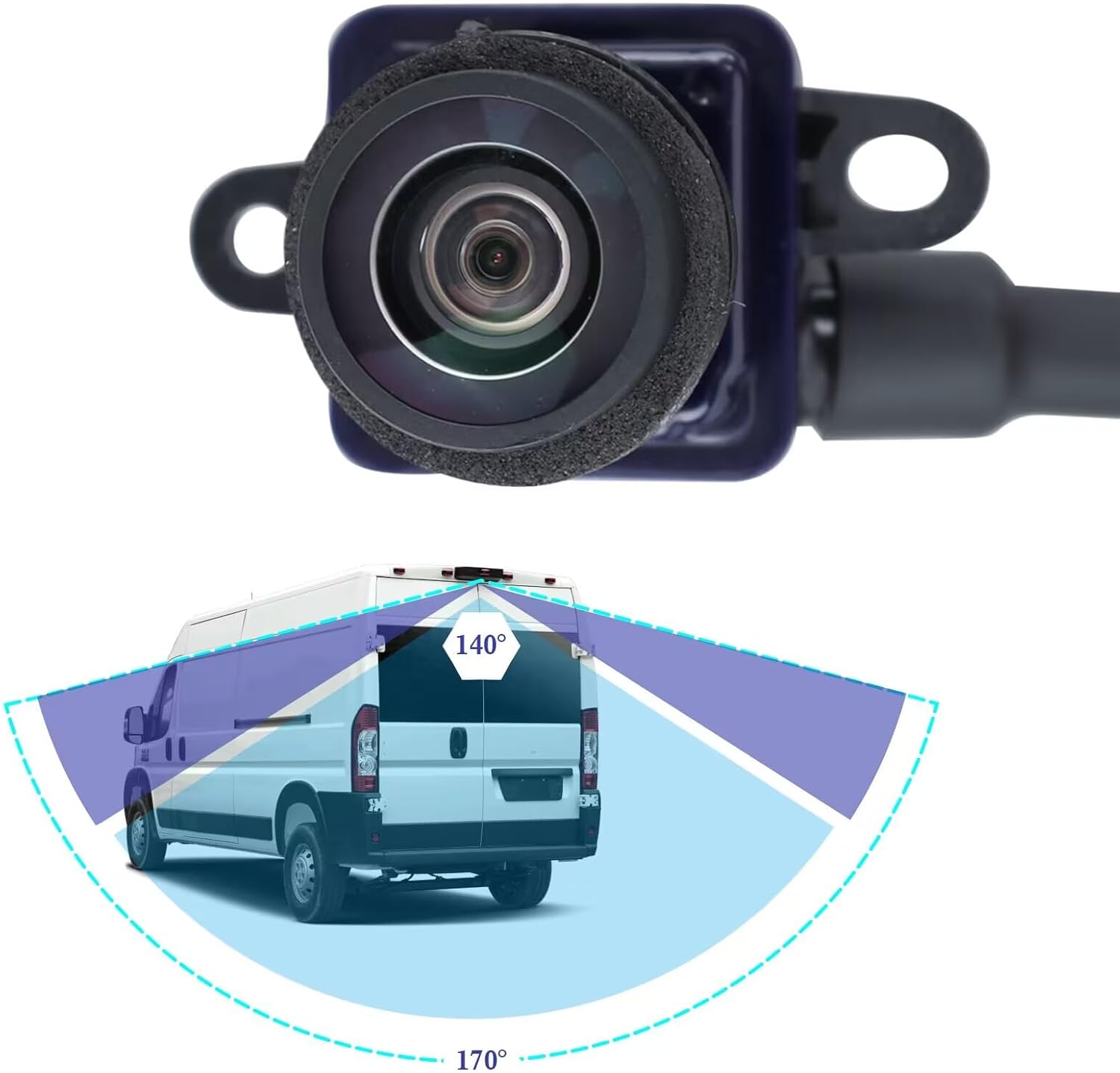 SAOKNCE Cámara de respaldo de visión trasera compatible con Ram ProMaster 1500 2500 3500 Park Assist 2018, 2019, 2020, 2021, repuesto # 68417057AA