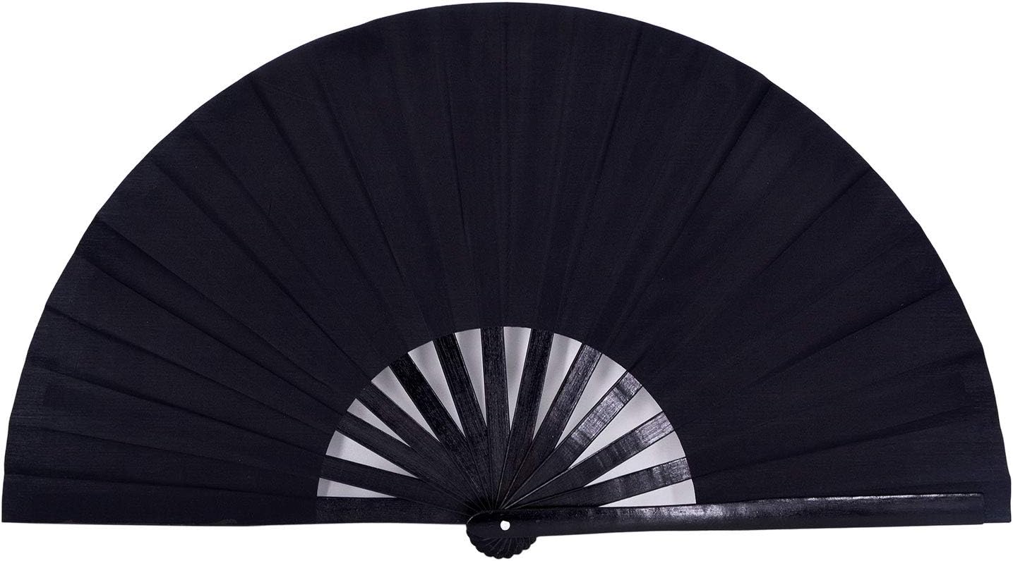 Amajiji Abanicos plegables grandes, accesorios de festival rave para hombres y mujeres, fanáticos de mano chinos japoneses de regalo, ventilador de
