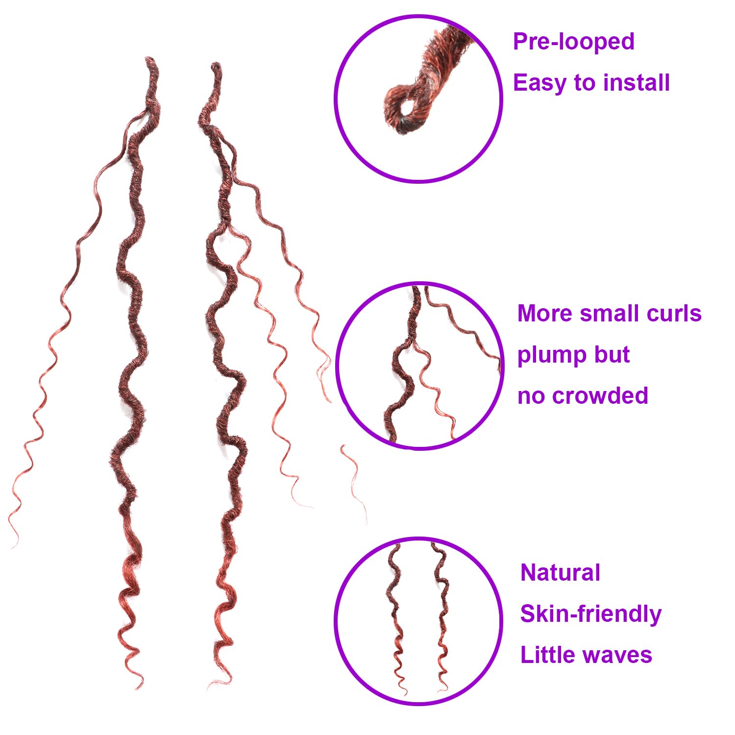 8 paquetes de cabello sintético de ganchillo Goddess Locs de 18 pulgadas para mujeres negras, extensiones de cabello sintético preanudado suave con
