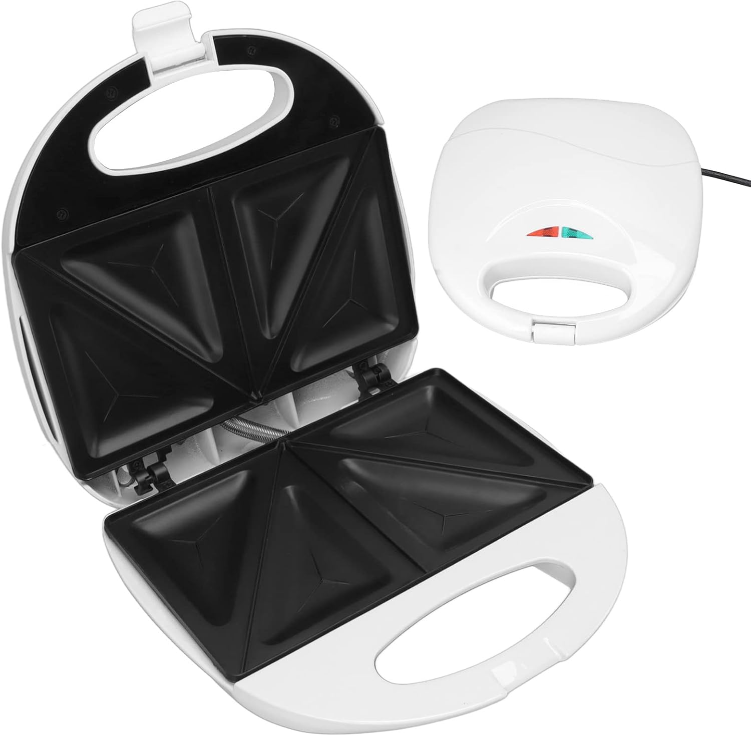 Ozgkee Tostadora eléctrica de 750 W, prensa y tostadora de llenado profundo, tostadora con placa antiadherente, fácil de