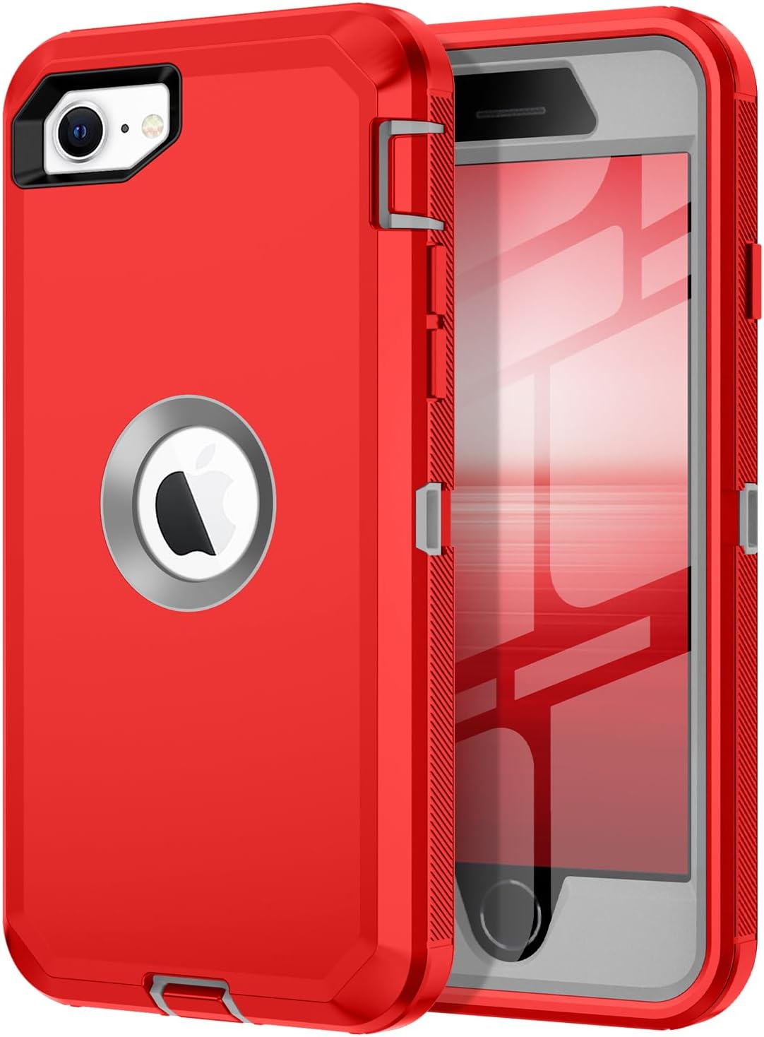 I-HONVA Funda para iPhone SE 20222020, protector de pantalla integrado, a prueba de golpes, a prueba de polvo y caídas, 3 en 1, cuerpo completo,