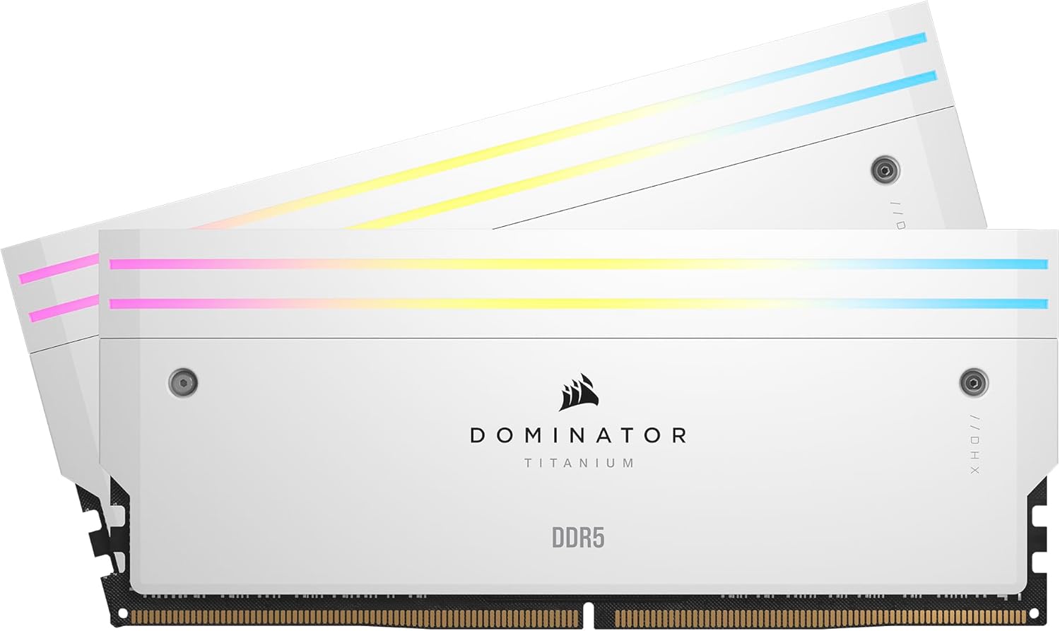 CORSAIR Dominator Titanium RGB DDR5 RAM 32 GB (2 x 16 GB) DDR5 6400 MHz CL32 Intel XMP iCUE Memoria de computadora compatible – Blanco