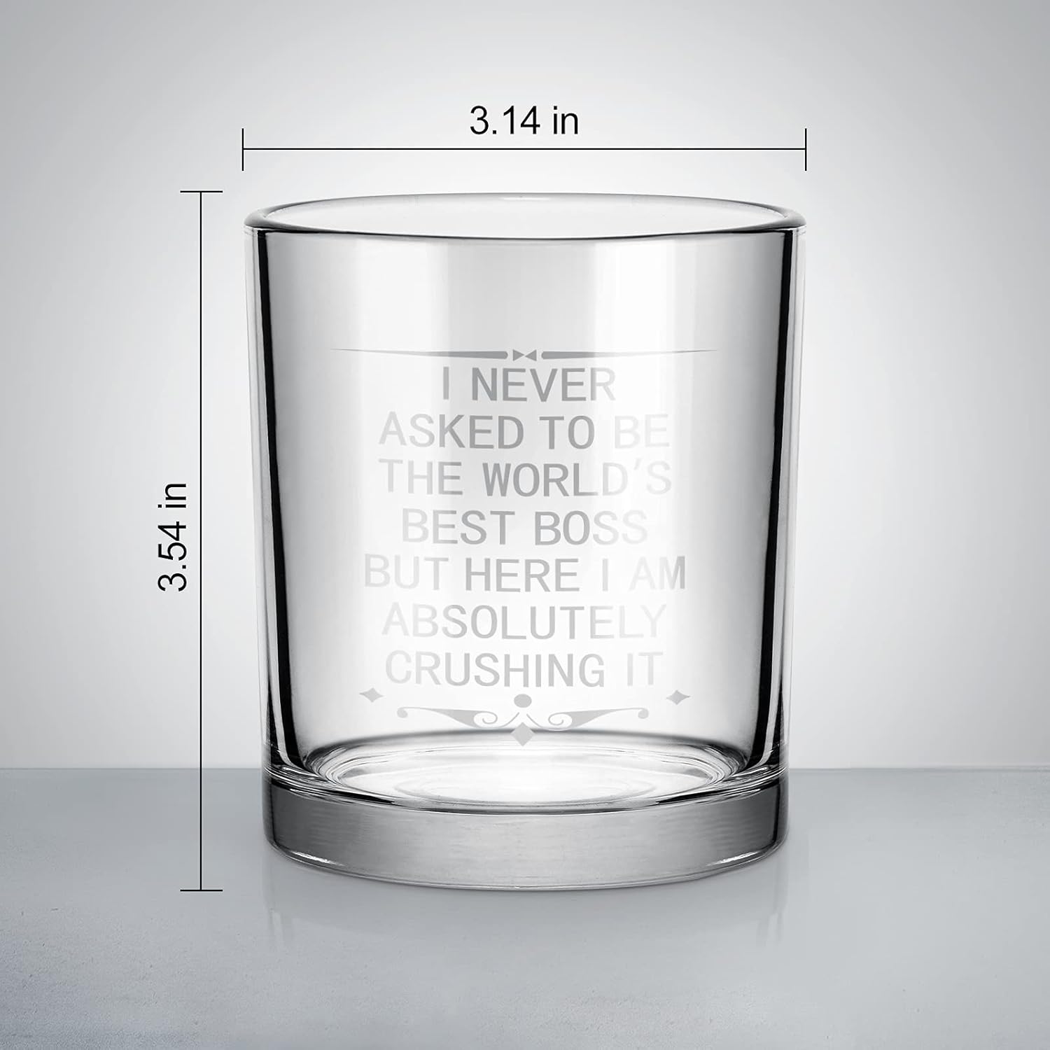 Modwnfy Funny Boss – Vaso de whisky para el día del jefe, vaso antiguo de 10 onzas, el mejor whisky del mundo en el día del jefe, Navidad,