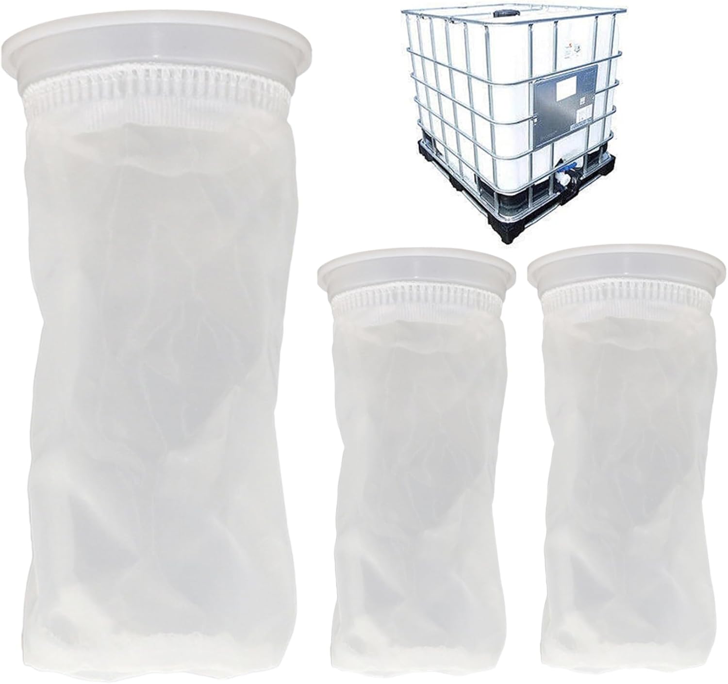 Filtro IBC Cubierta de filtro de nailon Ton Barrel Cover Tote Tank Tapa Breath Cover IBC Tanque de ajuste de malla para tanque de agua de lluvia, 3