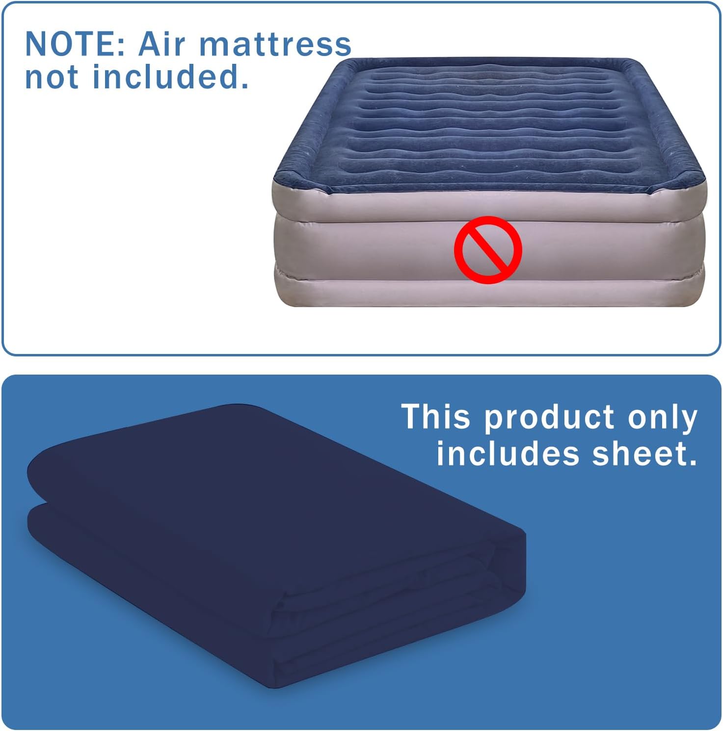 Bedecor Sábanas de cama de aire para funda de colchón, cama extraíble y banda elástica, súper suaves, transpirables y profundas de hasta 21
