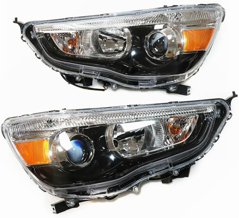 Fetcoi Lámpara halógena para faros delanteros, par de faros delanteros izquierdo y derecho para el conductor y el pasajero, repuesto para Mitsubishi