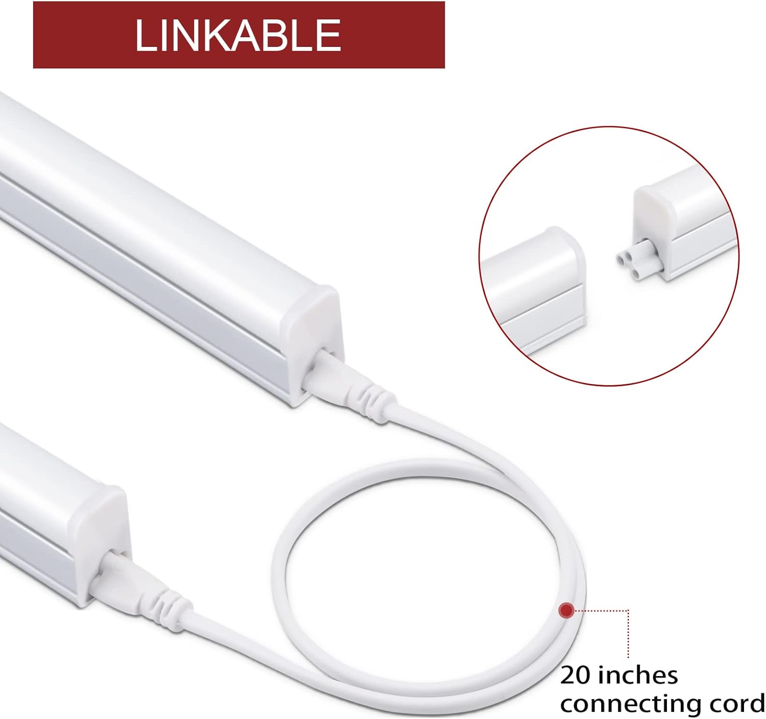 Kihung Paquete de 8 luces para debajo del gabinete de 2 pies, 10 W, 1100 lm, 4000 K blanco frío, luz LED de tienda, luz de techo LED y lámpara de